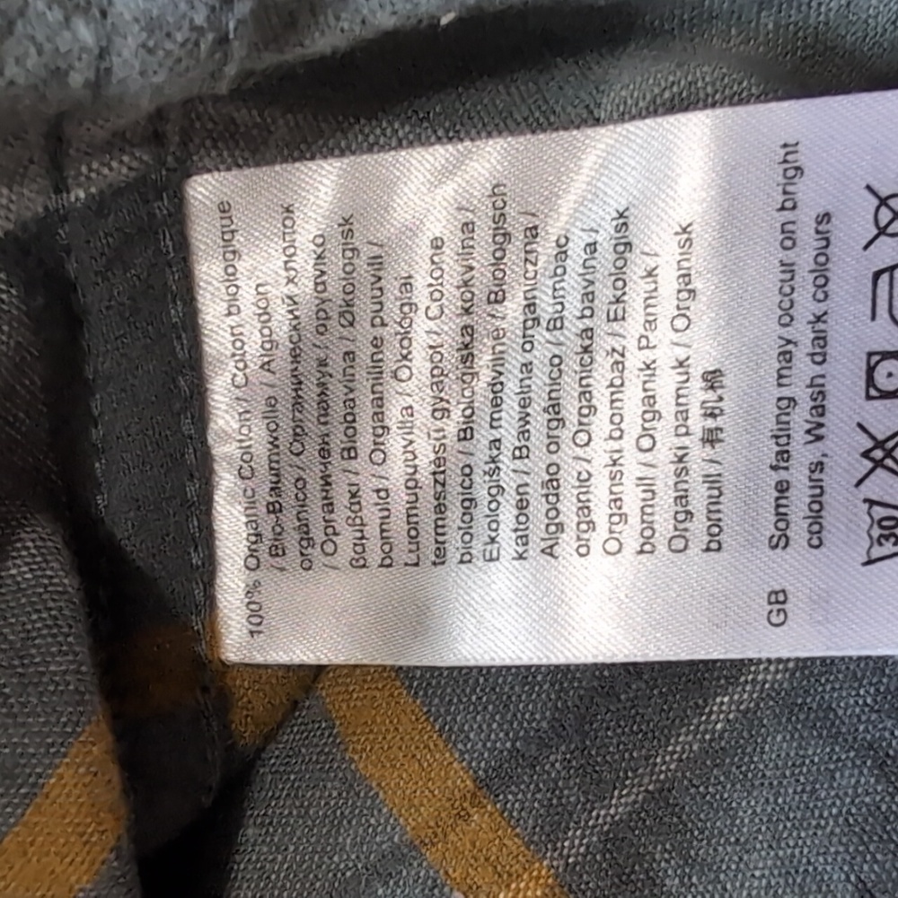Helly Hansen 100% Organic Cotton Grey Plaid Flannel Fall Button Up Shirt Medium - Picture 5 of 7